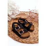 Kesi Children's sandals on a cork platform, Velcro fastening, black Rorria Cijene