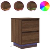 Maison Chic Dvo delni komplet Nočne omarice - Nočne mize z LED lučmi Rjavi hrast 38x34x50 cm, (21688160) Cene