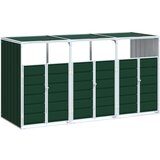 vidaXL spremište za 2 kanta za otpad zelena 216x81x115 cm čelično | shoptok.hr