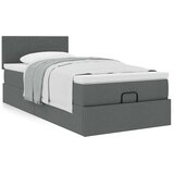 vidaXL Otomanski posteljni okvir z vzmetnico siv 80x200 cm blago | Shoptok.si