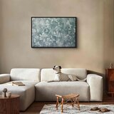  Slika - Ornaments in Worn Muted Turquoises: Delicate Plant Pattern 120x80 U crnom drvenom okviru | shoptok.hr