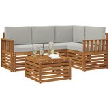  Set vanjskih sofa 5 kom. Prirodna i svijetlo siva Poliester | shoptok.hr