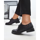 Resti Women's openwork eco leather half shoes in black Selofso- Footwear | Shoptok.si