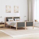 vidaXL Okvir kreveta smeđe i tamnosivo 140 x 200 cm Masivna borovina | shoptok.hr