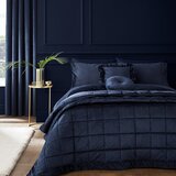 Catherine Lansfield Plavi prošiven prekrivač od samta 220x220 cm Kingsley – | shoptok.hr
