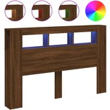 Maison Chic led posteljno vzglavje - vzglavna omarica - nočna omarica rjavi hrast 160x18,5x103,5 cm inž. les, (21712160) Cene