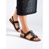 Sergio Leone Women's Black Comfortable Flat Sandals Cijene