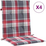  Jastuci za stolice 4 kom crveni karirani 100x50x3 cm od tkanine | shoptok.hr