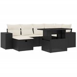 Maison Chic Seti vrtnega pohištva - Vrtna garnitura - Vrtni pohištvo set 7-delna z blazinami črn poli ratan, (21801597) | Shoptok.si