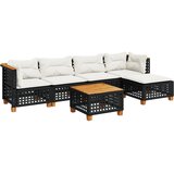 Maison Chic Seti vrtnega pohištva - Vrtna garnitura - Vrtni pohištvo set 6-delna z blazinami črna poli ratan, (21807207) | Shoptok.si