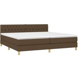  Krevet s oprugama i madracem tamnosmeđi 200x200 cm od tkanine | shoptok.hr