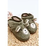 Boto Children's insulated slippers with green bear Eberra | Shoptok.si