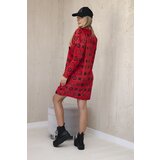 Kesi Velvet dress with a decorative red pattern | Shoptok.si