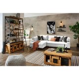 Hom`in KOTNA SEDEŽNA GARNITURA, šenilja bela | Shoptok.si