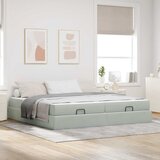  Okvir kreveta s madracem s madracem 2 pcs Svjetlosiva Baršun | shoptok.hr