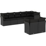  8-dijelni set vrtnih sofa od poliratana s jastucima crni | shoptok.hr