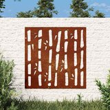  Vrtni zidni ukras 55 x 55 cm čelik COR-TEN s uzorkom bambusa | shoptok.hr