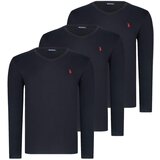 Dewberry TRIPLE SET T8587 V COLLAR MEN'S SWEATSHIRT-BLACK-BLACK-BLACK | Shoptok.si