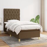 The Living Store Box spring postelja z vzmetnico temno rjava 80x200 cm blago - Box Spring Postelja, (21516763) Cene