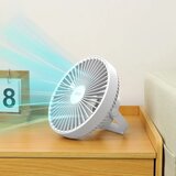  LED Punjivi stoni ventilator sa LED osvetljenjem LED/2W/5V USB 2400 mAh bela | Eponuda.com