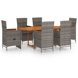  7-dijelni vrtni blagovaonski set od poliratana sivi | Eponuda.com
