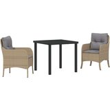  Set za objedovanje od 3 dijela s jastucima bež poli ratan | shoptok.hr