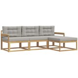  Set vanjskih sofa 4 pcs Bijela i svjetlosiva Poliester | Eponuda.com