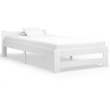 Maison Chic Posteljni okvir - Enojna postelja - Postelja za odrasle bel iz trdne borovine 100x200 cm-J6281, (21770674) | Shoptok.si