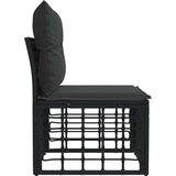  Modularni zunanji sofa brez naslonov Črna 62 x 55 x 70 cm, (5000240759) | Shoptok.si