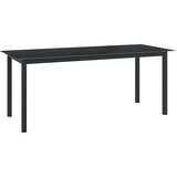 vidaXL Vrtna miza črna 190x90x74 cm aluminij in steklo Cene