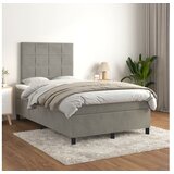  Box spring postelja z vzmetnico svetlo siva 120x200 cm žamet | Shoptok.si