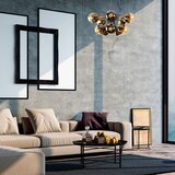VISILICA KARSOR, vintage, metal/ staklo, 68x 68 cm, visina 75 cm, promjer sjenila 15 cm, 10 x E27 40 W | shoptok.hr