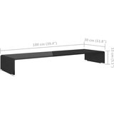 vidaXL Stalak za TV /Monitor Prozirno Staklo Crni 100x30x13 cm | shoptok.hr