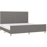  Posteljni okvir z vzglavjem temno siv 200x200 cm blago, (20736760) | Shoptok.si