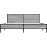  Okvir za krevet boja hrasta 200x200cm konstruirano drvo i metal Siva 200 x 200 cm | shoptok.hr