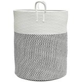  Košara za pohranu sivo-bijela Ø 38 x 46 cm pamučna | Eponuda.com