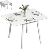 HOMCOM Jedilna miza borov les 110D x 86Š x 75V cm bela, (5000242584) | Shoptok.si