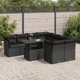vidaXL 9-dijelni set vrtnih sofa s jastucima crni od poliratana | shoptok.hr