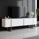 Kalune Design Luxe - Beli, Zlatno Beli TV Sto