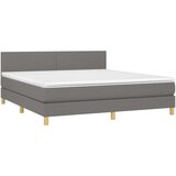  Box spring postelja z vzmetnico temno siva 180x200 cm blago, (20846844) | Shoptok.si