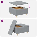  Shranjevalna tabureta Svetlo siva 80 x 80 x 45 cm blago, (5000208386) | Shoptok.si