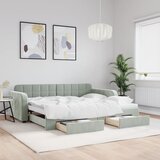  Dnevni krevet na razvlačenje svjetlosivi 90 x 200 cm baršunasti | shoptok.hr