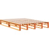 vidaXL Knjižna postelja brez vzmetnice vošč. rjava 140x200 cm borovina | Shoptok.si