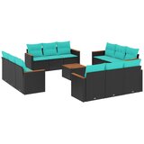 vidaXL 13-delni vrtni komplet sedežnih garnitur z blazinami črne barve poli ratan, (5000293705) | Shoptok.si