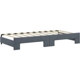  Dnevni krevet s pomoćnim ležajem i ladicama bez madraca tamno siva 90x190 cm | shoptok.hr