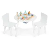 EcoToys WH135 bijeli set dječji stol sa stolicama 2 komada