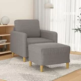  Fotelja s tabureom smeđesiva 60 cm od tkanine