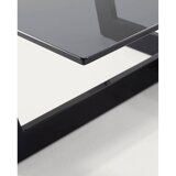 Kave Home Črna klubska mizica s stekleno mizno ploščo 70x120 cm Plam – | Shoptok.si