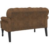  Klupa s naslonom smeđa 119,5x64,5x75 cm umjetna brušena koža | Eponuda.com