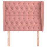  Uzglavlje s ušima ružičasto 103x23x118/128 cm baršunasto | shoptok.hr